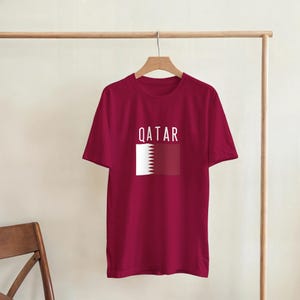 Qatar Flag Country T-shirt - World Cup 2026 novelty tshirt Qatari Football Team Cardinal Red