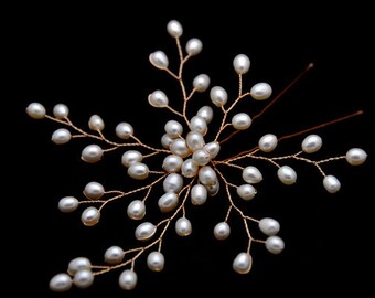 Freshwater Pearl Flower Hair Pins