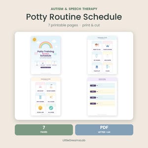Potty Training Chart for Autistic Toddlers, Printable Potty Visual Schedule, Toilet Training Routine Cards for Boys and Girls