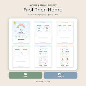 First Then Board for Home Printable, Autism Visual Schedule with Picture Cards, Now and Next Routine Chart for Toddlers Kids