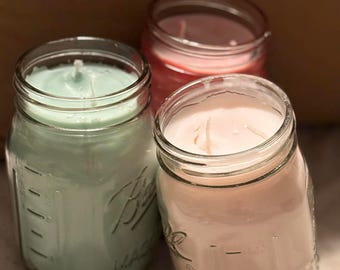 Handhällt sojaljus i masonburk | Doft för hemmet med eterisk olja