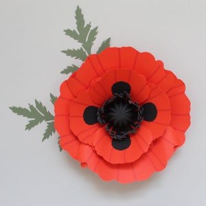 Paper Poppy Flower Template and diy Tutorial, Digital SVG DXF PDF, as well as Simplified 'Print and Cut' Printable image 8