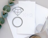 Engagement Card - Personalised Papercut Diamond Ring Card