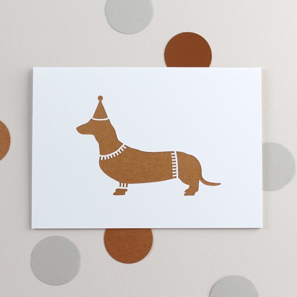 Papercut Party Sausage Dog Card
