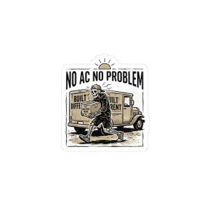 Golf Sticker | Skeleton Delivery Truck, Fairway Humor Dad-Core (Glossy)