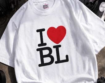 I LOVE BL Grafik-T-Stück Unisex-Baumwoll-Schwergewichts-lustiges Geschenk-T-Shirt Zurück zu Schule Fudanshi Fujoshi Niedliche Kleidung-Jungen-Liebe-Fan Manga Anime