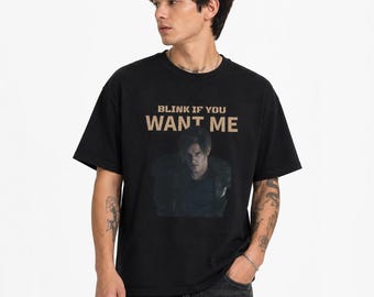 Leon Kennedy Graphic Tee Resident Evil Merch Game "Lustiges übergroßes Retro Vintage 90er Jahre Streetwear-T-Shirt ""Blink wenn du mich willst"."