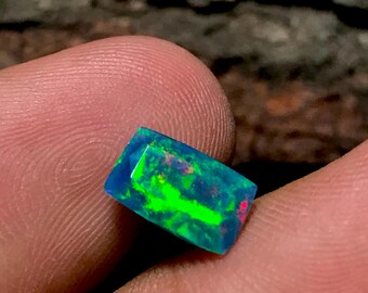 Hand-Cut Ethiopian Smoked Opal Faceted Cushion Loose Gemstone