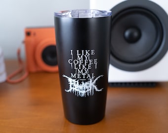 Black Metal Coffee Stainless Steel Travel Mug 3.0