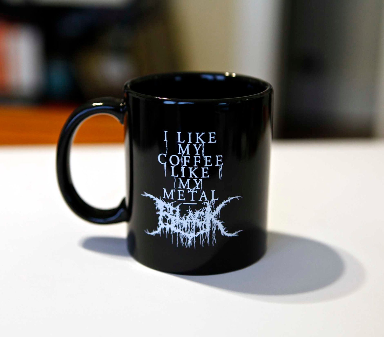 Black Metal Coffee Mug - Black