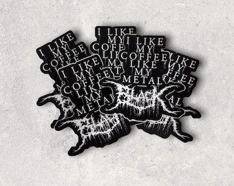 Black Metal Coffee Sticker (5 pack)