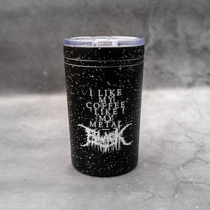 Black Metal Coffee 11oz Stainless Vacuum Travel Tumbler