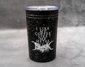 Black Metal Coffee 11oz Stainless Vacuum Travel Tumbler