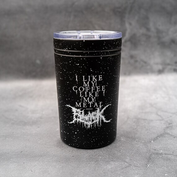 Black Metal Coffee 11oz Stainless Vacuum Travel Tumbler