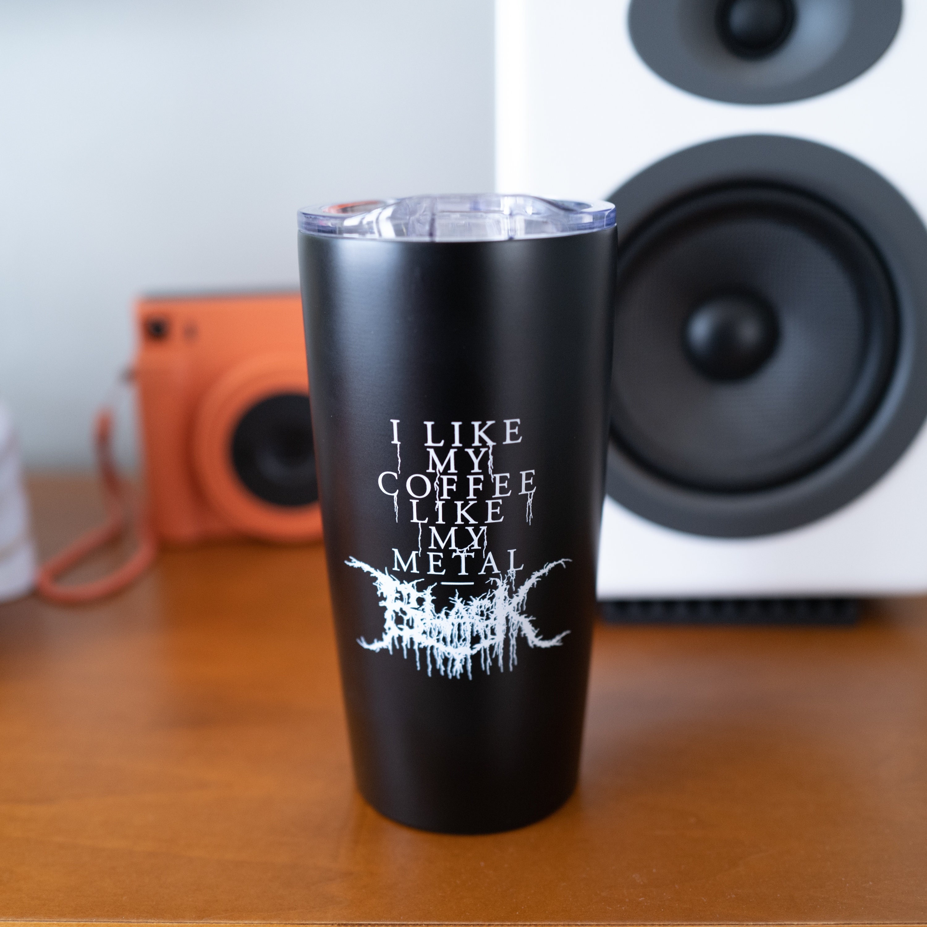 Black Metal Reusable Travel Coffe Mug