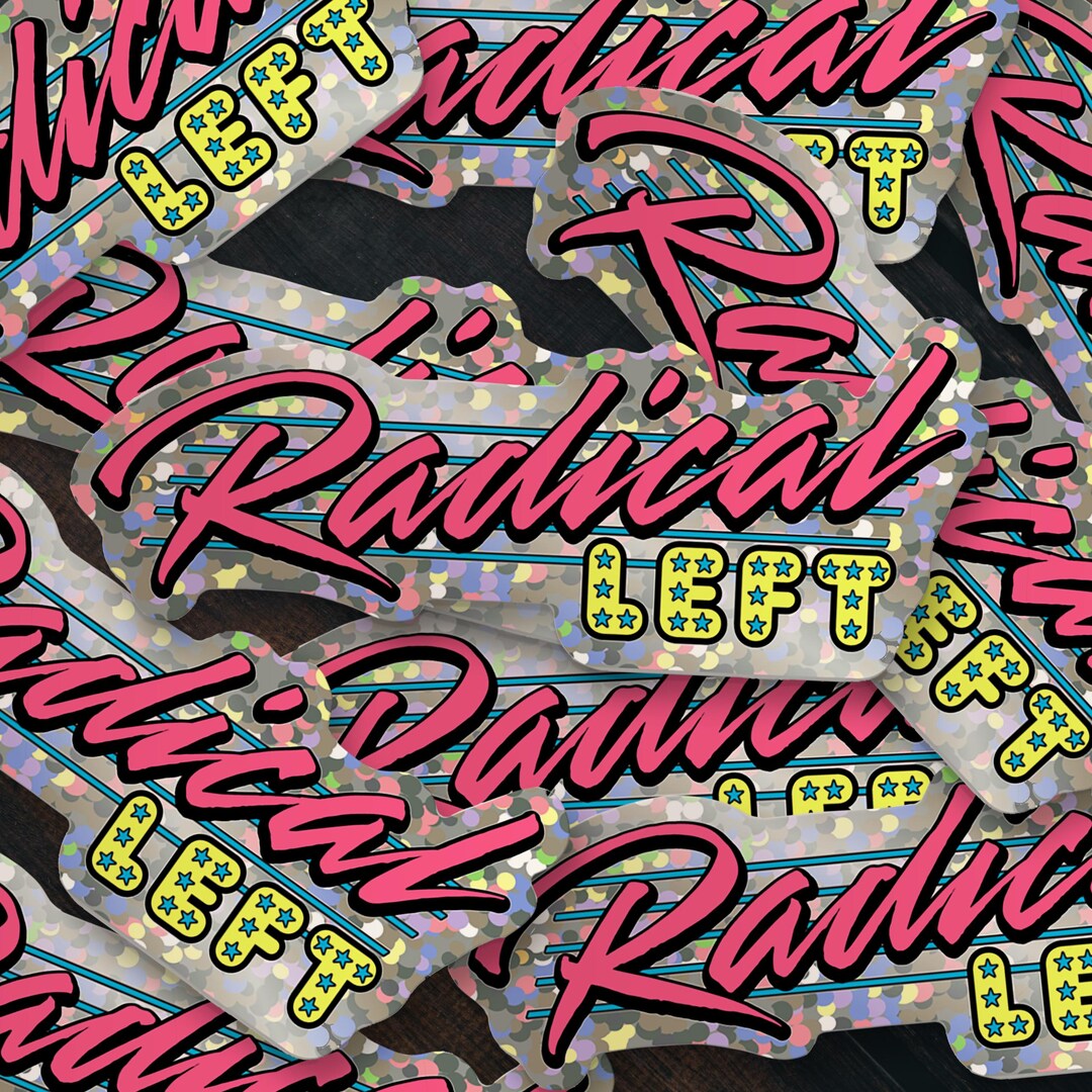 Left Group Sticker Radical Left Glitter Sticker 5-pack - Etsy