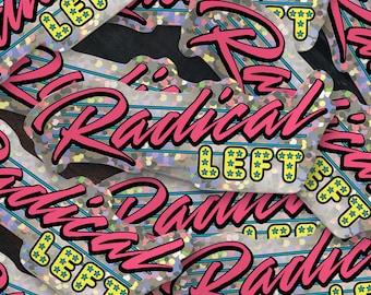Radical Left Glitter Sticker 5-Pack