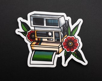 Polaroid Camera Tattoo Flash Sticker