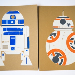 Droid Combo: BB8 R2D2 legno blocco schermo stampa Poster e