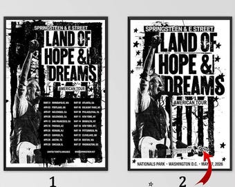 Pôster personalizado da turnê de Bruce Springsteen e da E Street Band de 2026