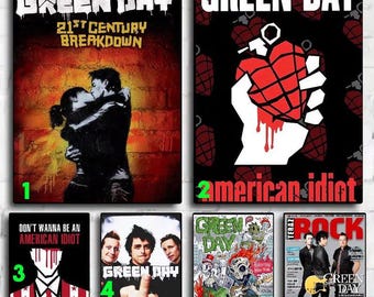 Póster de la banda de rock Green Day Arte de pared musical