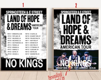 Póster personalizado de la gira de Bruce Springsteen y la E Street Band de 2026