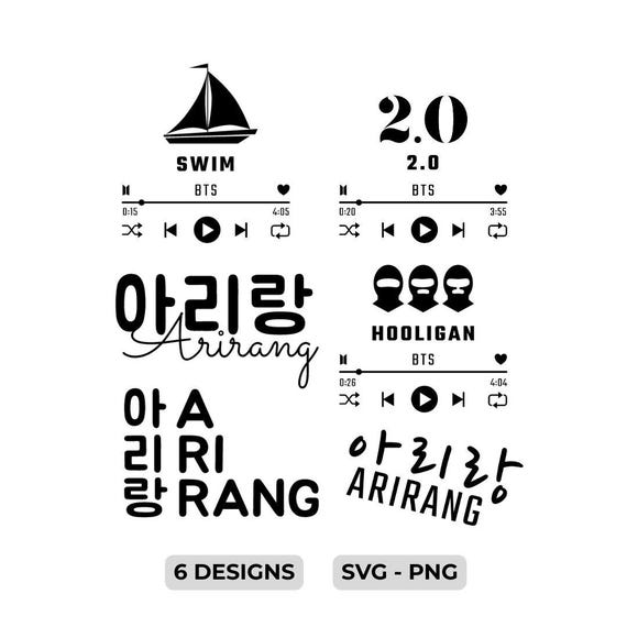 BTS Arirang Album 2026 SVG PNG Bundle | K-pop Concert Merch