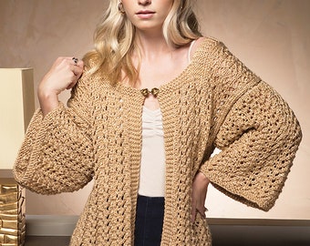 READY TO SHIP -Hand-Knit Lacy Cardigan