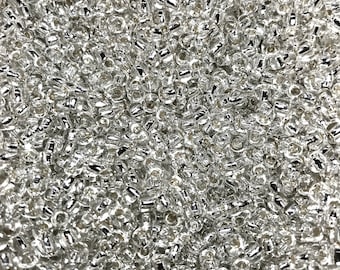 SEED BEADS - Size 6/0 Crystal Silver Lined Seed Beads
