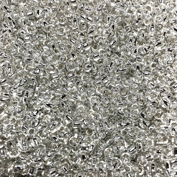 SEED BEADS - Size 6/0 Crystal Silver Lined Seed Beads