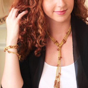 DIY CROCHET KIT Arya Lariat Necklace Gold