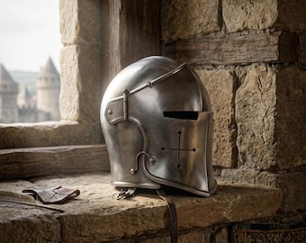 Handcrafted Steel Knight Helmet – Gothic Crusader Armor Replica for Cosplay, LARP