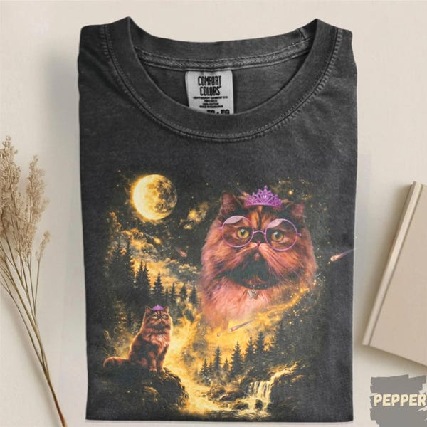 Camiseta Comfort Colors Princess Donut Approved Graphic Tee, Camiseta vintage Princess Donut Moon, Merchandising para amantes de los libros, Amante de los gatos geek, Calabozo Carl