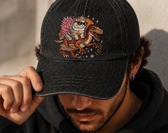 Dungeon Crawler Carl Embroidered Hat, Princess Donut And Mongo Cap, Washed Dad Hat, Embroidery Patch Baseball Cap, Fantasy Reader Hat