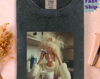 Vintage 90s Distressed Doll Meme Shirt, Sarcastic Graphic Tee