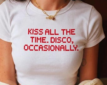 Kiss All The Time PNG File, Retro Pixel Font Shirt Design, Funny Clubbing Quote Graphic
