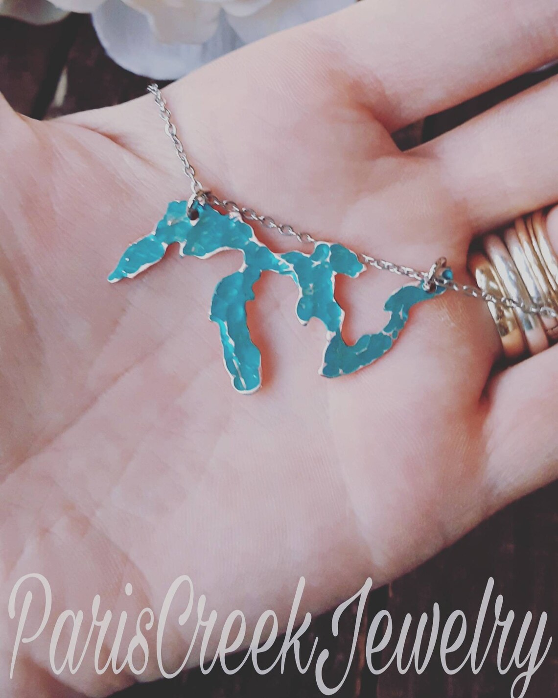 Great Lakes Necklace Great Lakes Jewelry Michigan Necklace Etsy