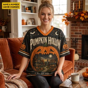 Vintage Halloweentown Football Jersey, Comfort Colors Halloween Football Jersey, Retro Pumpkin Patch Football Jersey, aR24DgOd