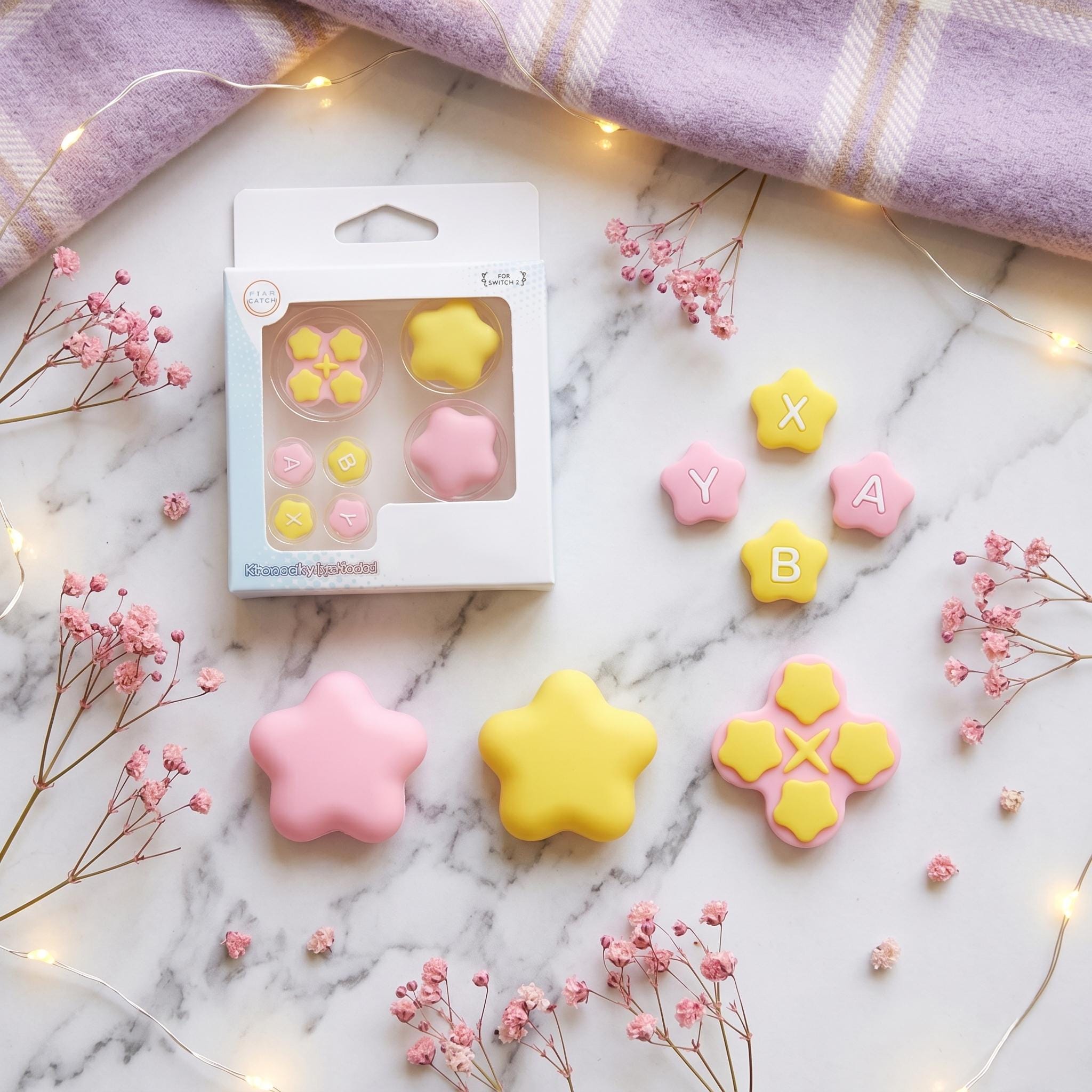 Switch 2 Button Caps Set, Kawaii Silicone Thumb Grips D-pad ABXY ...