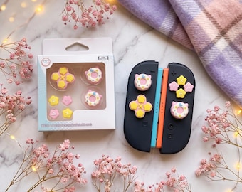 Switch 2 Button Caps Set, Kawaii Silicone Thumb Grips D-Pad ABXY, Nintendo Switch 2 Accessories 2025, Cute Gamer Gift, Joy-Con Caps SW2
