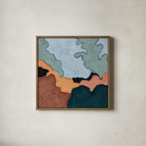 Landscape Wall Art Dark Moody Nature Print Minimalist Digital Artwork for Calming Empty Walls & Modern Living Room Spaces