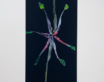 Original Artwork Watercolour: Abstract Figure on Black CardBeing