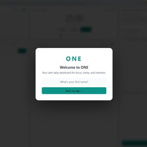 ONE Daily Productivity Dashboard — HTML-app med en enda fil, fokustimer, vanespårare, ingen installation