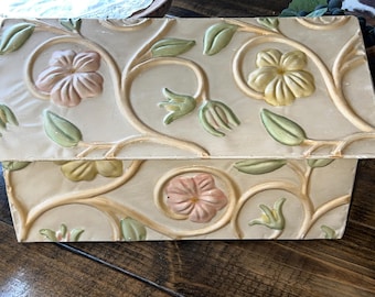 Vintage hand painted Floral Cottage Core Shabby Chic Metal Porch Mount Mailbox