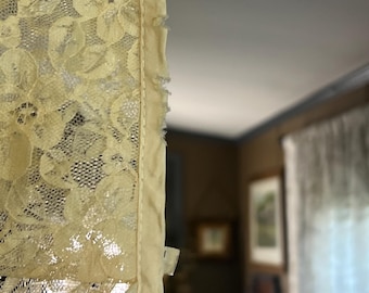 Vintage Cream Lace Hanger w/ Compartments lingerie jewelry belts