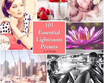 101 Essential Adobe Lightroom Presets - Desktop Lightroom Presets - Wedding, Fashion, Portrait, Landscape