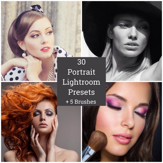 30 Portrait Lightroom Presets INSTANT DOWNLOAD 5 Brushes Etsy
