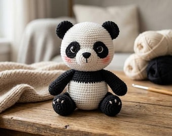 Crochet Panda Amigurumi Pattern, Stuffed Animal Tutorial (PDF Download)