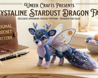 Crystaline Stardust Dragon Fawn Crochet Pattern | Celestial Amigurumi PDF Tutorial
