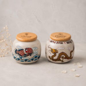 Small Handmade Ceramic Pet Ashes Urn, Personalized Dog or Cat Memorial Keepsake, Custom Name Remembrance Urn